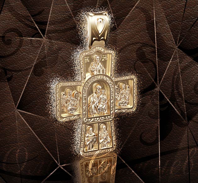 Cross with Faces of Saints